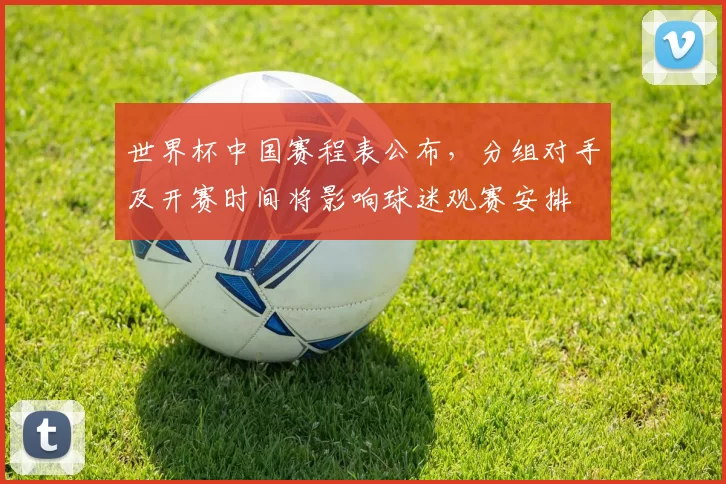 世界杯中国赛程表公布，分组对手及开赛时间将影响球迷观赛安排